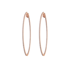 Lade das Bild in den Galerie-Viewer, Creolen mit Diamanten 18 KT Weißgold