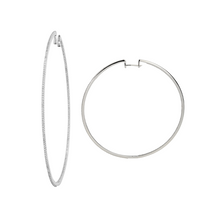 Lade das Bild in den Galerie-Viewer, Creolen mit Diamanten 18 KT Weißgold