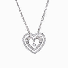 Lade das Bild in den Galerie-Viewer, Kette mit Herzanhänger Swing Diamond 18 KT Weißgold